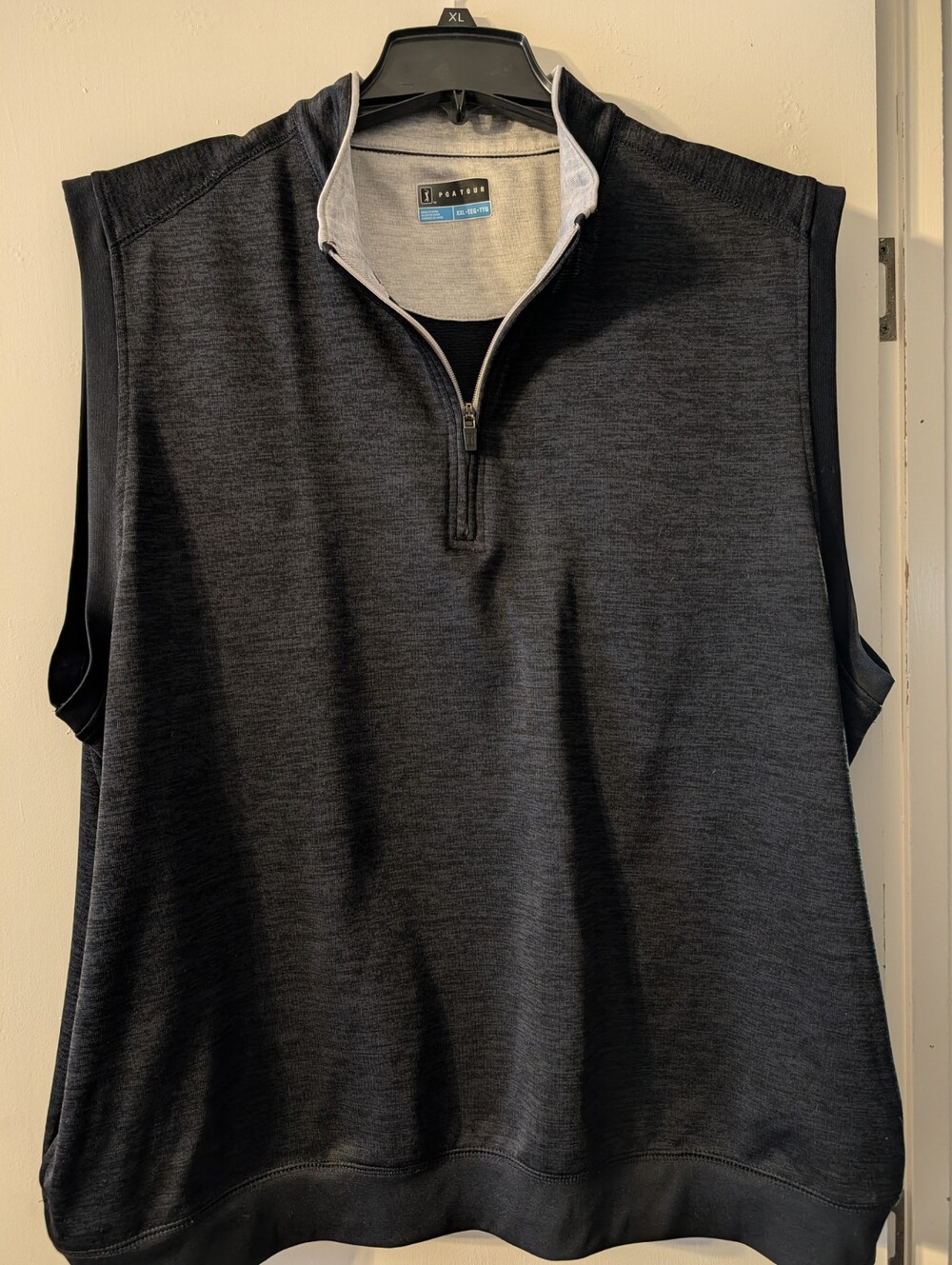 PGA Tour Men’s XXL Dark Gray Golf Vest 1/4 Zip w/Pockets